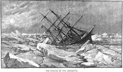 "The Sinking of the Jeannette," Engraving by George T. Andrew after a design by M.J. Burns. (U.S. Naval Historical Center Photograph.)