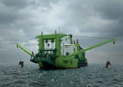 The world's most powerful cutter dredger and the first to be fuelled by LNG, will rely on Wärtsilä propulsion solutions. (Photo: Wärtsilä)