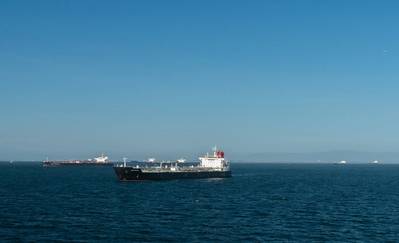 There were 27 oil tankers off the coast of Southern California on Thursday afternoon. (U.S. Coast Guard photo by Aidan Cooney) 