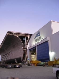 The third Joint High Speed Vessel (JHSV) is taking shape on the waterfront.
