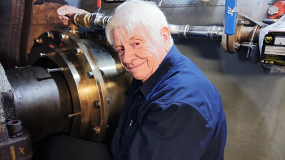 Thomson onboard the Canadian Coast Guard Ship Hudson with SeaThigor mechanical face seal installed.

 (Photo: Thordon Bearings) 