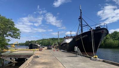 Three derelict vessels docked at the Port of Bridgewater will be removed from the marine environment by the Canadian Coast Guard. (Photo: Canadian Coast Guard)