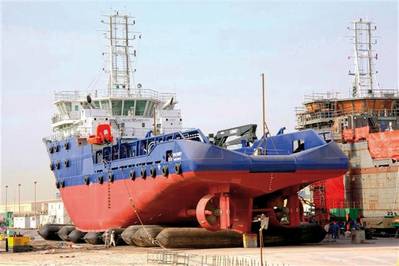 Topaz Dignity on Slipway: Photo credit MAN Diesel & Turbo