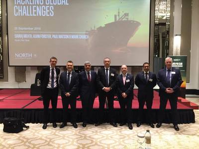 New trading sanctions against Iran and new fuel rules coming in 2020 for the entire maritime sector were the headlines of a seminar hosted by marine insurer North P&I Club yesterday in Dubai at the Taj Dubai. Photo: North P&I Club.