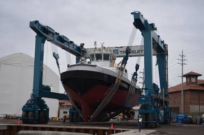 Travelift Hull 9201: Photo credit Great Lakes Shipyard