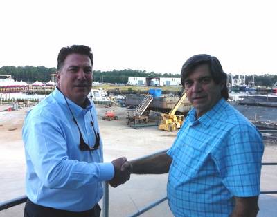 Travis Short (left) with Mickey Cook