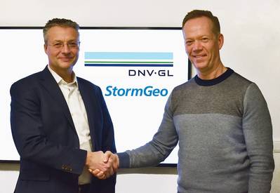 Trond Hodne, SVP at DNV GL – Maritime (left), and Per-Olof Schroeder, CEO, StormGeo.