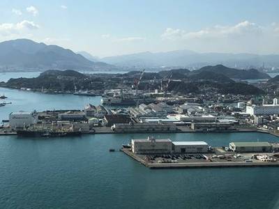 Mitsubishi Shimonoseki Shipyard, where the vessels with Valmet scrubbers are manufactured, is located on the Kanmon Strait in Japan. (Photo: Valmet)


