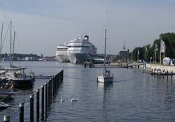 Two cruise vessels at Ostseekai. (Photo courtesy: Port of Kiel)