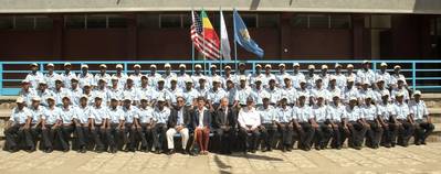 US Ambassador to Ethiopia, Patricia M Haslach, with the EMTI administration and cadets (Photo courtesy: EMTI)