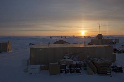 U.S. Navy Ice Camp Nautilus during Ice Exercise (ICEX) 2014. The camp is located on a sheet of ice adrift on the Arctic Ocean. ICEX 2014 is a U.S. Navy exercise highlighting submarine capabilities in an arctic environment. (U.S. Navy photo by Mass Communication Specialist 2nd Class Joshua Davies/Released)