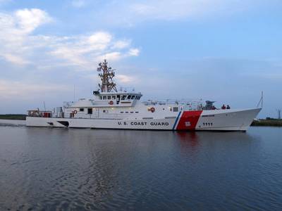 USCGC William Trump during builders trials in the U.S. Gulf of Mexico.