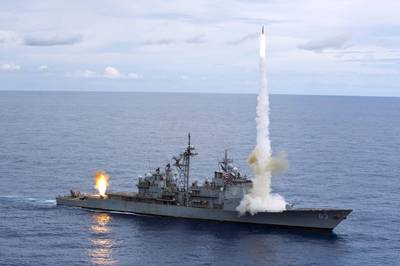 USS Cowpens Missile Shoot: Photo credit USN