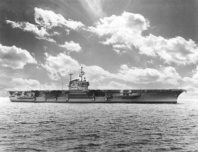 USS Forrestal (CVA-59). Photographed by W.F. Radcliff, 1955. U.S. Naval Historical Center Photograph.