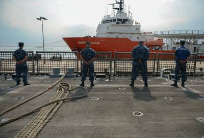 USS Freedom departs for SEACAT: Photo credit USN