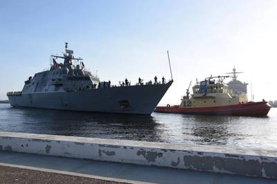 USS Little Rock (LCS 9) arrives at its homeport in Mayport, Fla. on April 12 (Photo: Naval Station Mayport)