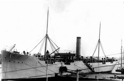 USS Merrimac at the Norfolk Navy Yard, Portsmouth, Virginia in 1891 (Photograph from the Bureau of Ships Collection in the U.S. National Archives)