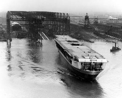 USS Ranger (CV-4) launched at Newport News (Official U.S. Navy Photograph, now in the collections of the National Archives.)