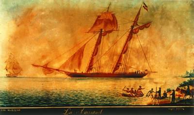 USS Washington Intercepts La Amistad off the Coast of Long Island, N.Y. in 1839. Photo: New Haven Colony Historical Society