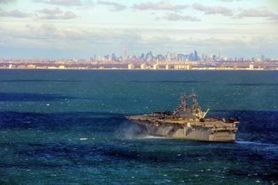 USS Wasp Off NY: Photo credit US Marines 