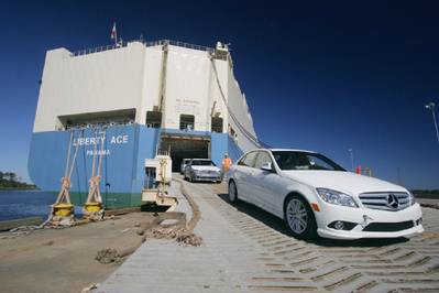  Vehicles unloading at JaxPort (Photo courtesy of the Jacksonville Port Authority)