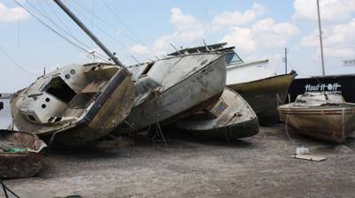 Vessels removed from the Dog River in Alabama. (Photo: NOAA)