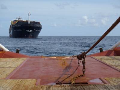 View of MSC Flaminia From Tug: Photo credit REEDEREI NSB