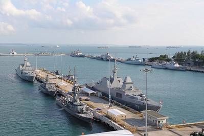 Warships berthed at Changi Naval Base for IMDEX Asia 2013 (Photo: IMDEX Asia)
