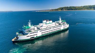 Washington State Ferries’ first new hybrid-electric ferry, which will be an Olympic-class vessel similar in design to Suquamish (pictured), will be named Wishkah and is scheduled to enter service in 2025. (Photo: WSF)