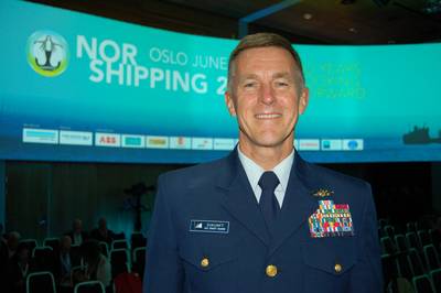 “We’re working with four independent labs right now to validate (technology) submittals ... I’m pretty optimistic we will have Coast Guard approved ballast water standards by the IMO  conference in November.”  Admiral Paul Zukunft, Commandant of the USCG, discussing the  ballast water issue at NorShipping (Photo: William Stoichevski)