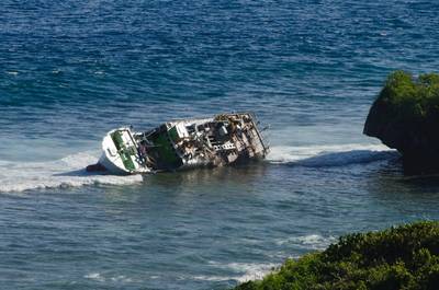 Wreck of Daiki Maru 7: Photo courtesy of USN
