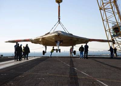  X-47B Unmanned Combat Aircraft: Photo credit USN