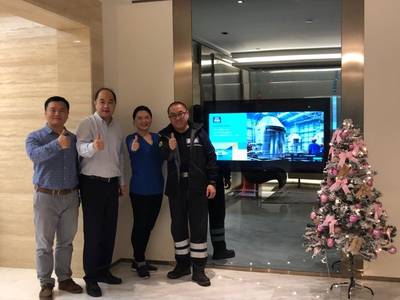 Yara Marine Opens Shanghai Office. From left to right: William Gao, Michael Chang ( general manager) Alice Li, John Jiang (Photo: Yara Marine) 