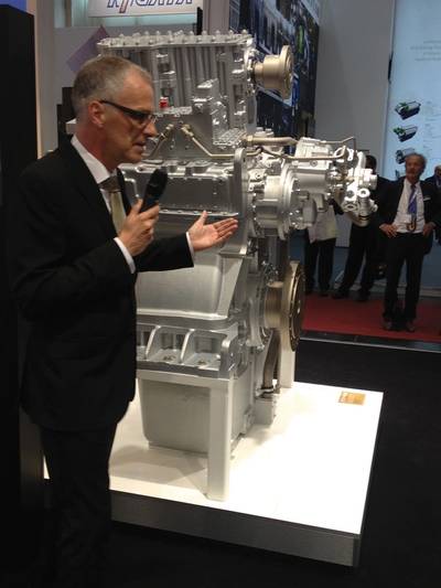 ZF Marine’s André Körner, during its introduction at SMM 2014.
