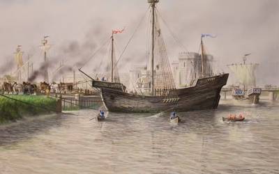 An artistic impression of how the Newport Medieval ship may have looked. David Jordan/Newport Museums and Heritage Service