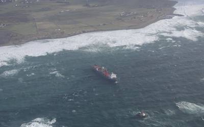 Harrier, previously named Tide Carrier was detained after suffering an engine failure and started to drift outside Jæren in Rogaland. (Photo: Kystverket)