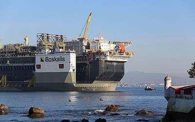 Boskalis heavy transportation vessel carrying an FPSO - Image Credit; Boskalis
