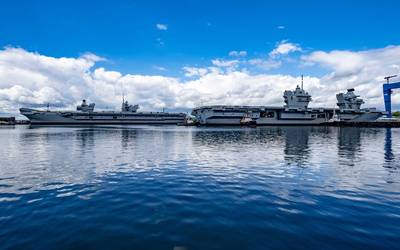 Queen Elizabeth Aircraft Carriers at Babcock Rosyth facilities (Library shot)