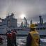 Sailors aboard the Arleigh Burke-class guided-missile destroyer USS Lenah Sutcliffe Higbee (DDG 123) conduct a replenishment-at-sea with the fleet replenishment oiler USNS John Lewis (T-AO 205) in the South China Sea, May 29, 2025. Higbee, assigned to the Nimitz Carrier Strike Group, is underway in the U.S. 7th Fleet area of operations on a scheduled deployment, demonstrating the U.S. Navy’s unwavering commitment to a free and open Indo-Pacific. (U.S. Navy photo by Mass Communication Specialist 