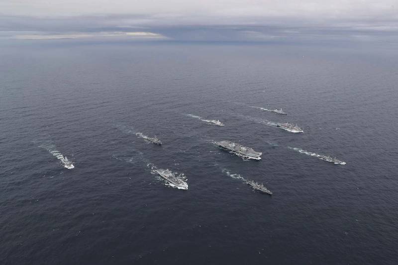 UK Royal Navy’S Carrier Strike Group Reaches Initial