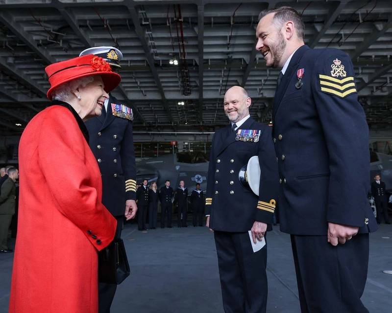 UK S Queen Elizabeth Visits New Aircraft Carrier Before   Photo Uk Royal Navy 123119 