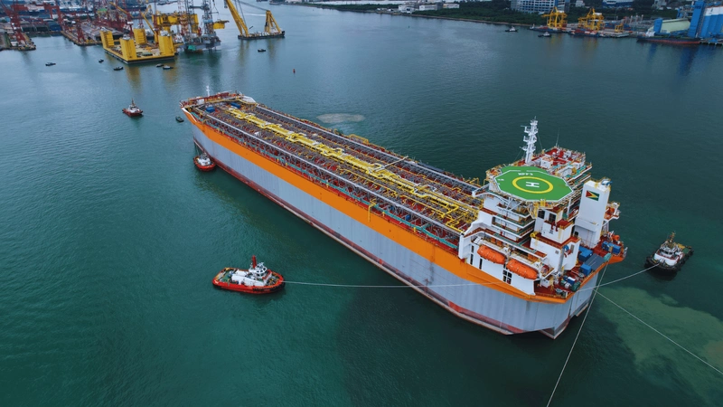 VIDEO: Hull Of Giant Guyana-Bound FPSO Enters Drydock