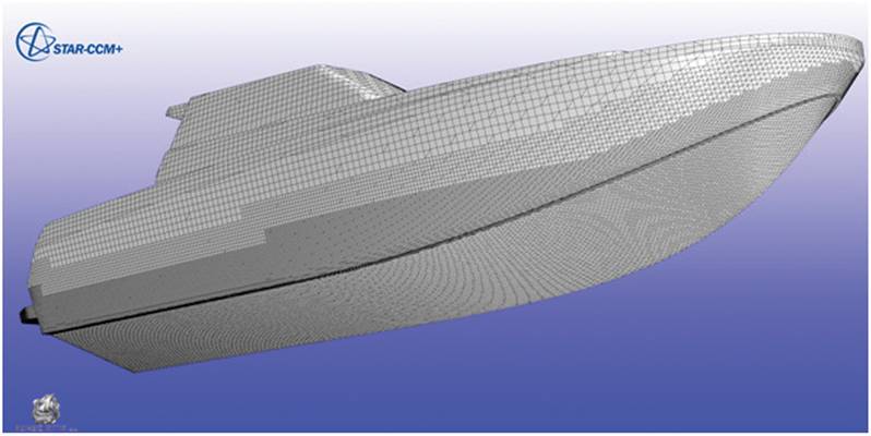  Fig. 5:Computational grid on the surface of a patrol boat.