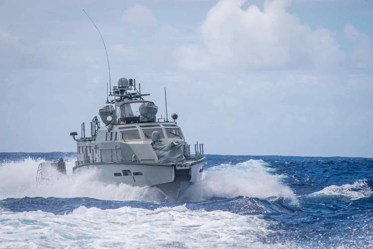 A MK VI patrol boat, assigned to Coastal Riverine Group (CRG) 1 Detachment Guam, maneuvers off the coast of Guam April 6, 2017.   The MK VI has now been withdrawn from service.  The Navy tested its new patrol boats in realistic environments. Mark VI boats operated from Bahrain in 2016 supporting U.S. Fifth Fleet missions, as well as Guam. A total of 12 were delivered to the Navy.  The MK VI was a follow-on to the Mark V patrol boat was used by special operations forces for marine security, patro