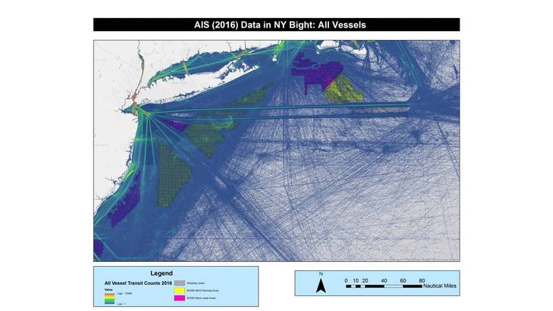 A pictorial of all tenker traffic entering and exiting NY Bight corridor (CREDIT: USCG)