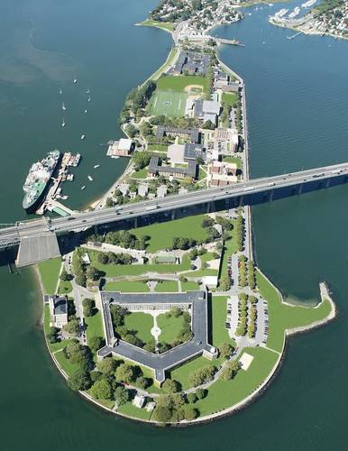 Aerial view of SUNY Maritime College campus (Photo courtesy of SUNY Maritime College)