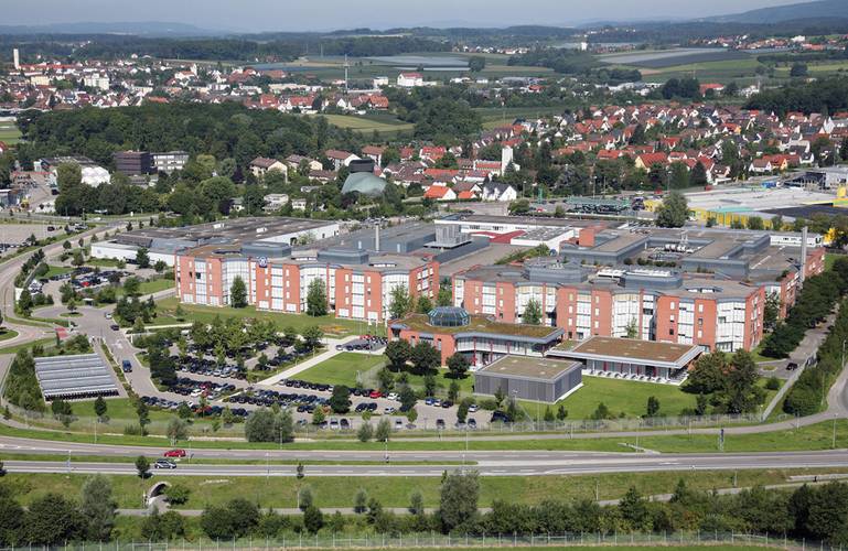 Aerial photo of ZF Friedrichshafen AG, Corporate Research &  Development and Corporate HQ, Friedrichshafen. (Photo: ZF)