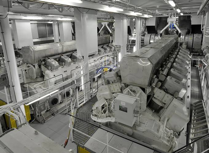 Allure of the Seas’ main engine room (Photo: Wärtsilä)