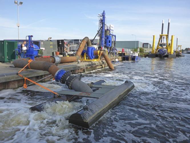 The DOP test arrangement at the Damen Dredging yard (Photo: Damen)