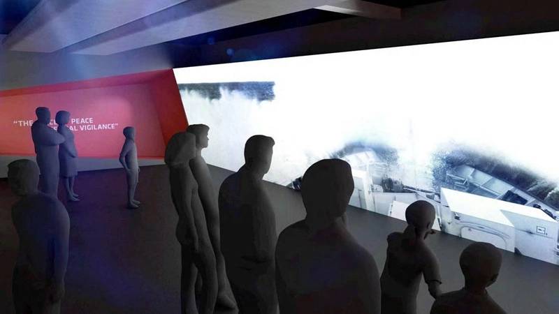 Artist's impression of the Immersive Cinema Experience: drama, danger and suspense on the big screen with a pumping soundtrack to set the scene. (Image: Australian National Maritime Museum)